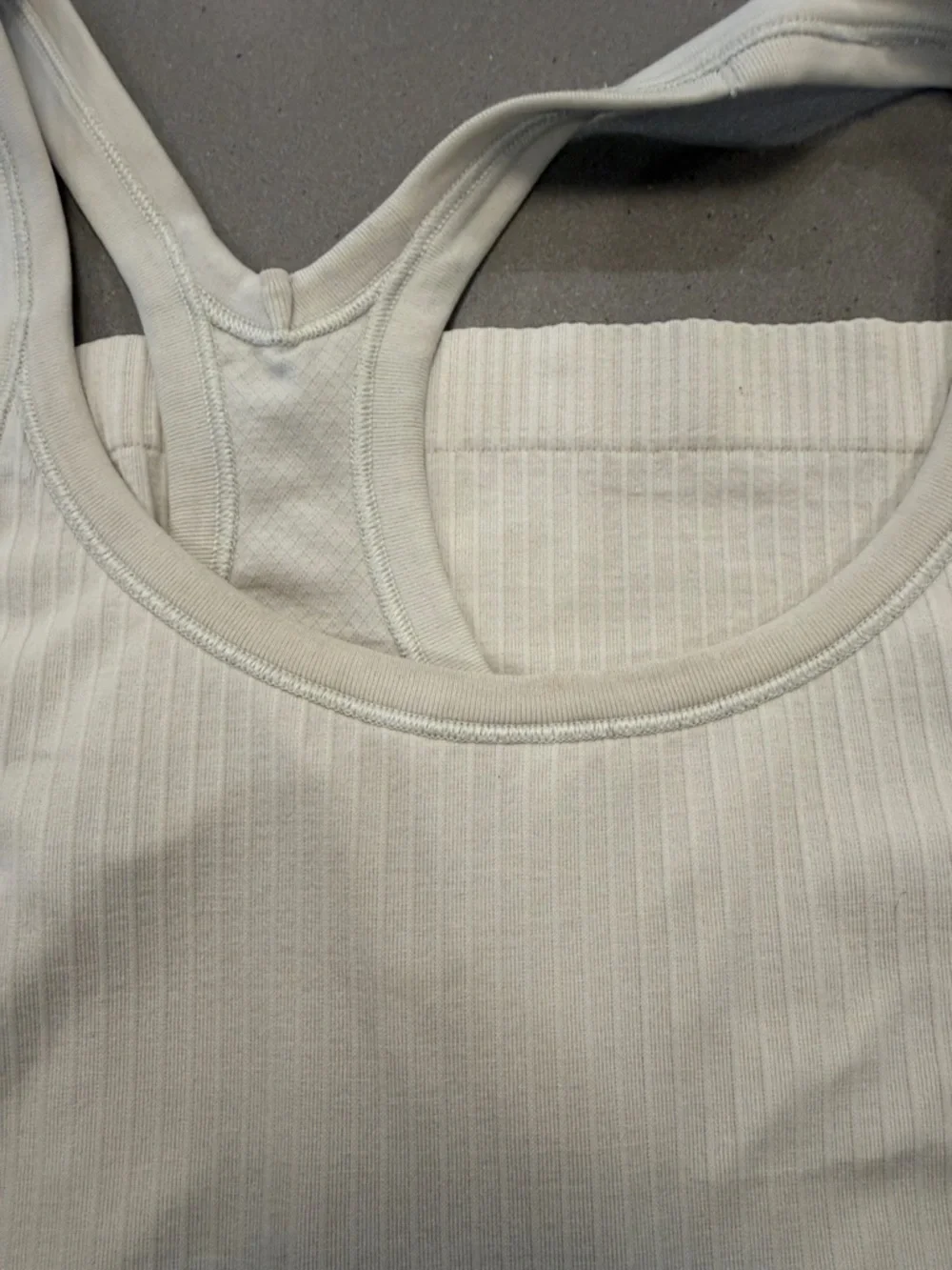 Lululemon (3) Ribbed Racerback Tank Tops - Blue, Mauve, Cream - Picture 9 of 9